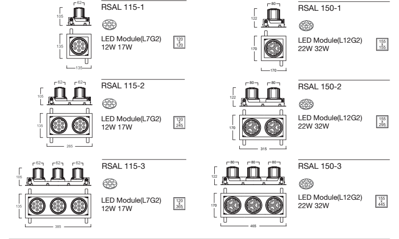 Đèn downlight Led âm trần L&E