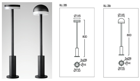 Đèn Led sân vườn L&E BLL 205/ BLL 206