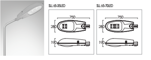 Đèn đường Led L&E SLL65-35LED/SLL65-70LED