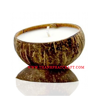 candle in coconut shell