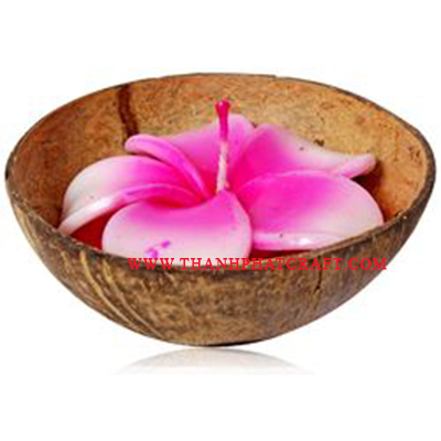 candle in coconut shell