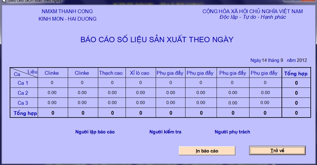 lưu dữ liệu theo ca