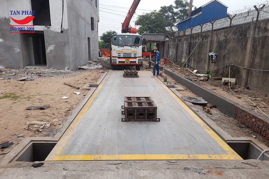 Hình ảnh trạm cân ô tô lắp đặt kiểu chìm