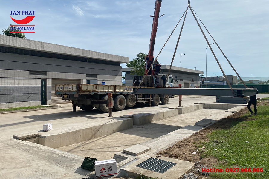 Hình ảnh thi công lắp đặt trạm cân ô tô điện tử 60 tấn