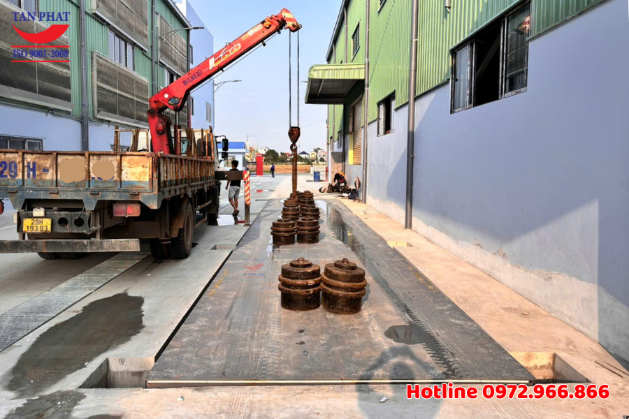 Bàn giao trạm cân ô tô 100 tấn tại Ân Thi, Hưng Yên