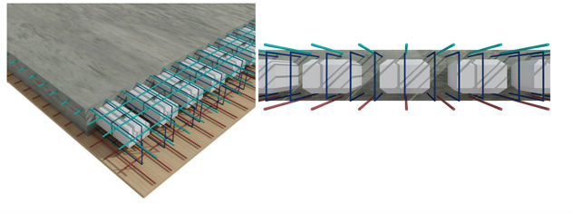 sàn 3d panel vro một phương(s-Vro) khi đổ bê tông 