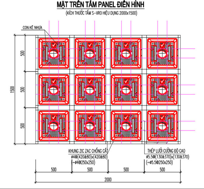 Sàn phẳng-Tấm sàn phẳng, sàn xốp S2