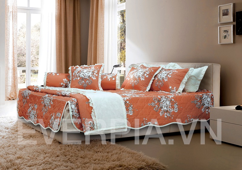 Bộ chăn ga gối đệm Everon 2016 mã EP1626 cho phòng cưới đẹp