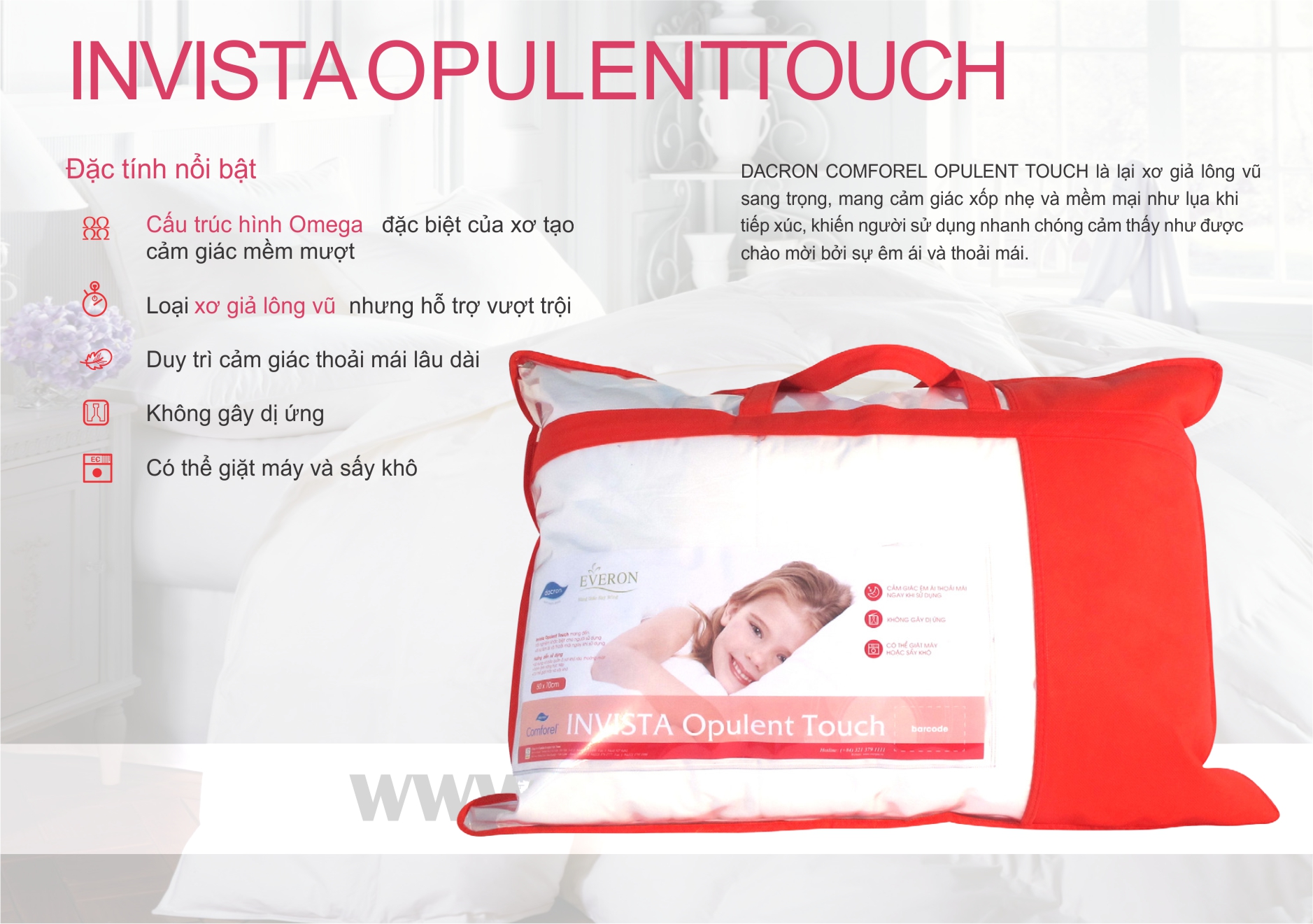 Ruột Gối Invista Opulent Touch