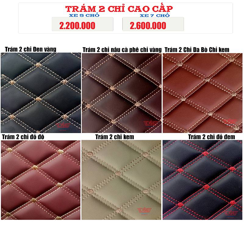 bảng báo giá thảm lót sàn ô tô trám 2 chỉ cao cấp