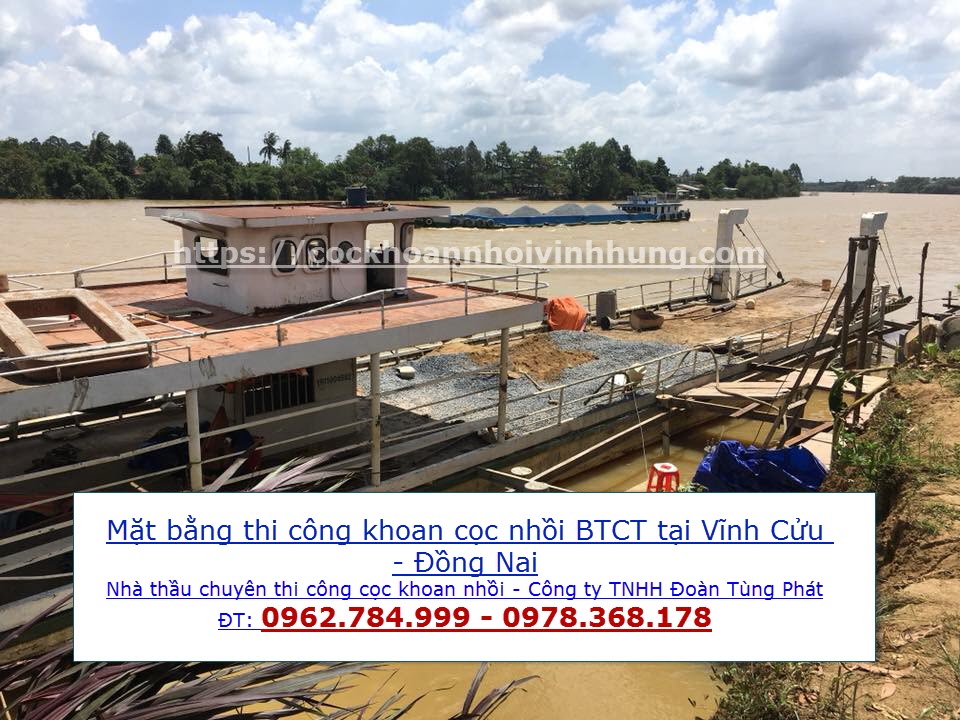 khoan cọc nhồi tại bờ sông đồng nai