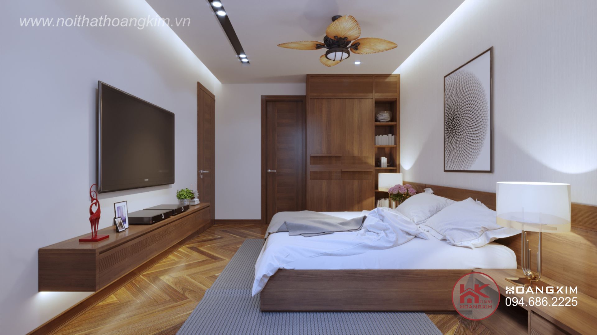 phòng ngủ chung cư mang phong cách nội thất tân cổ điển