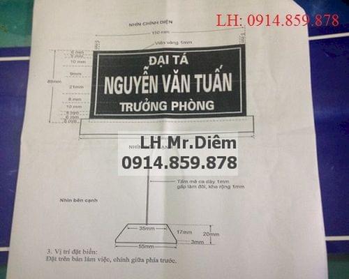 kích thước tiêu chuẩn biển chức danh quân đội