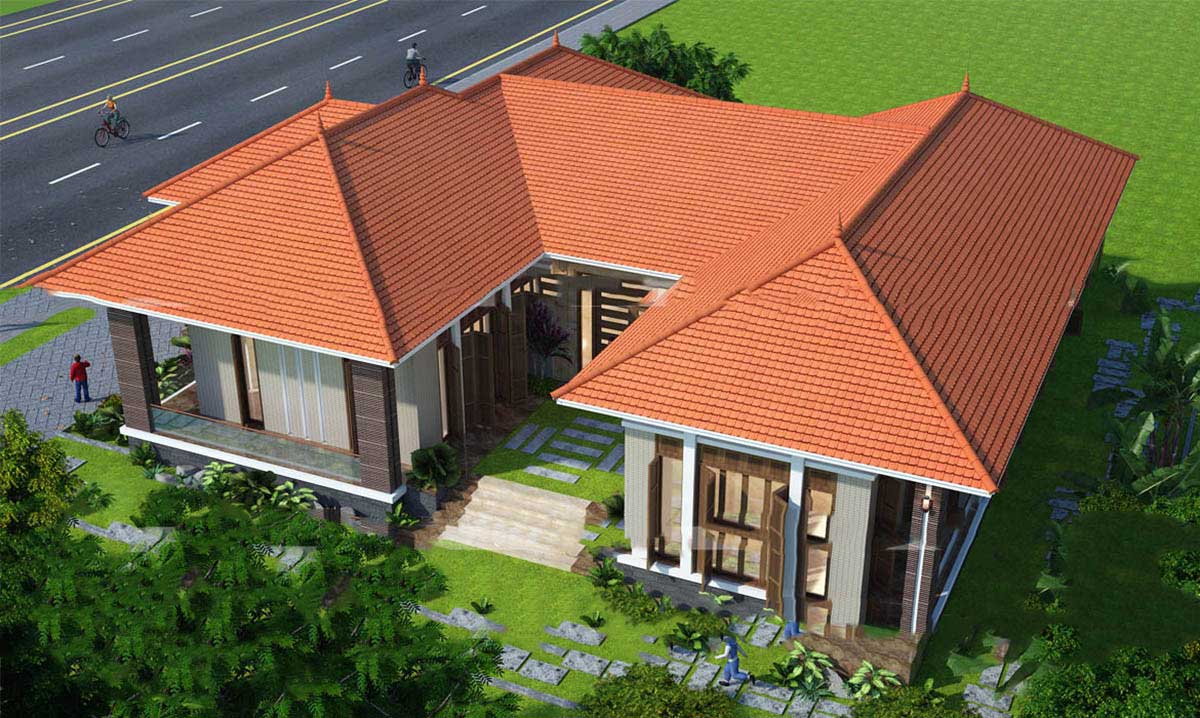 mẫu nhà chữ u đẹp
