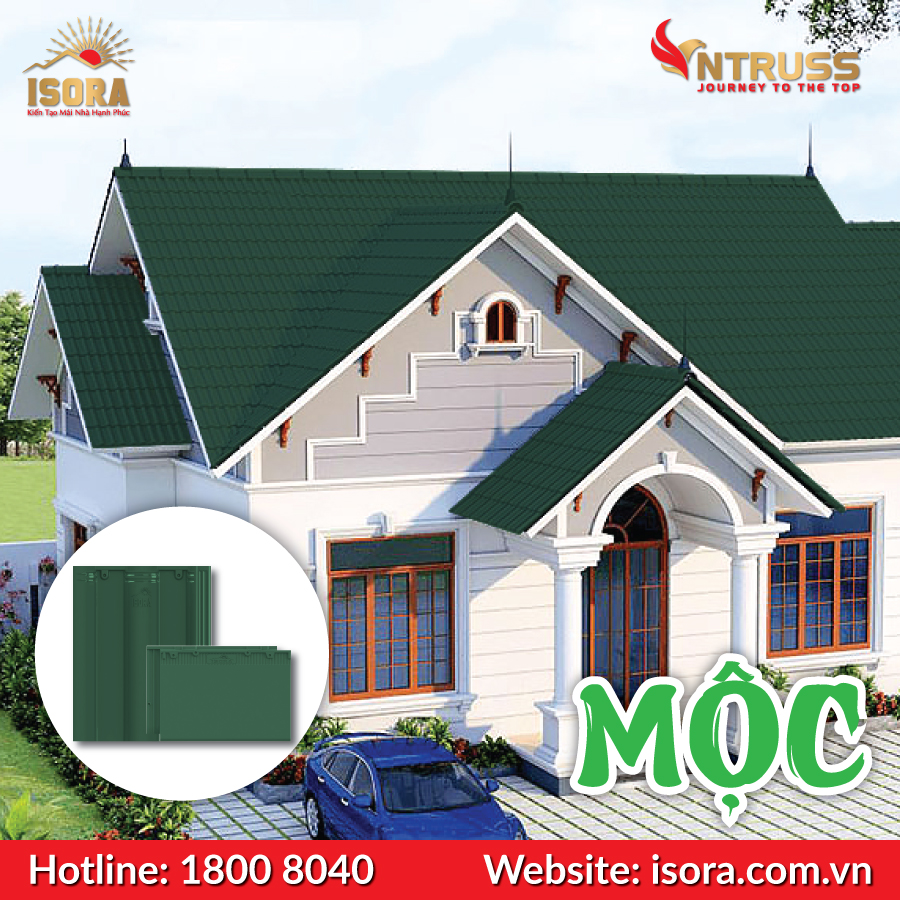 ngói màu xanh rêu ISORA hợp mệnh mộc