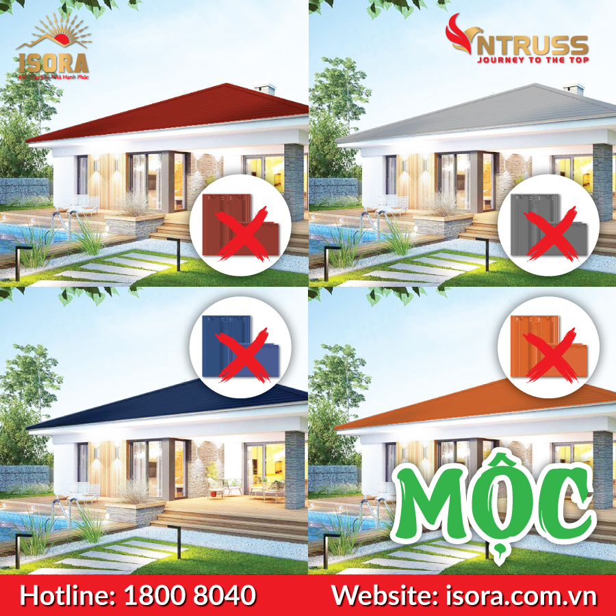 ngói màu ISORA  không hợp mệnh mộc