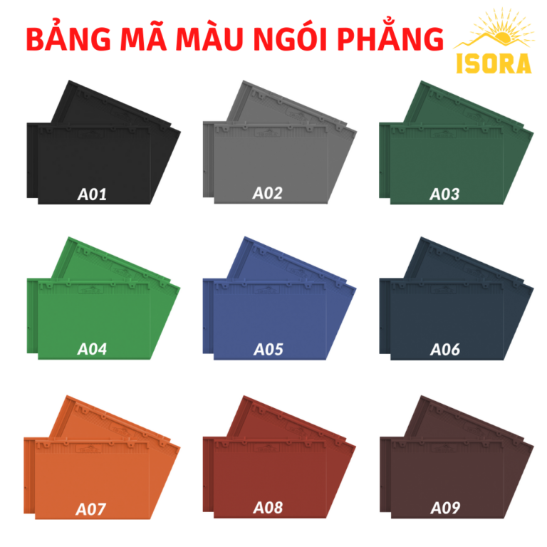 Ngói màu ISORA có nhiều màu sắc đa dạng