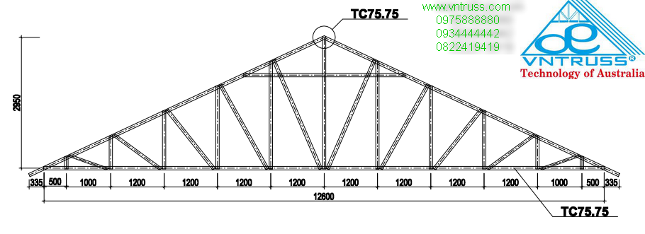 giàn khung kèo thép lợp mái ngói