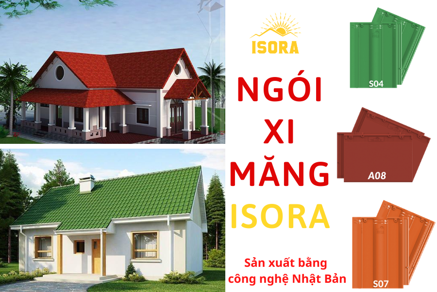 Ngói màu ISORA S07 Đỏ Cam Ngói Nhật Bền Màu Ngói Lợp Nhà Biệt Thự