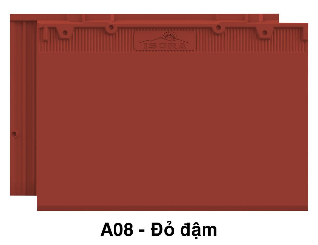 Ngói Nhật Phẳng ISORA A08 Màu Đỏ Đậm Ngói Bền Màu Lợp Nhà Biệt Thự