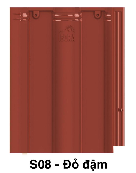 Ngói màu ISORA S08 Đỏ Đậm Ngói Nhật Bền Màu Ngói Lợp Nhà Biệt Thự