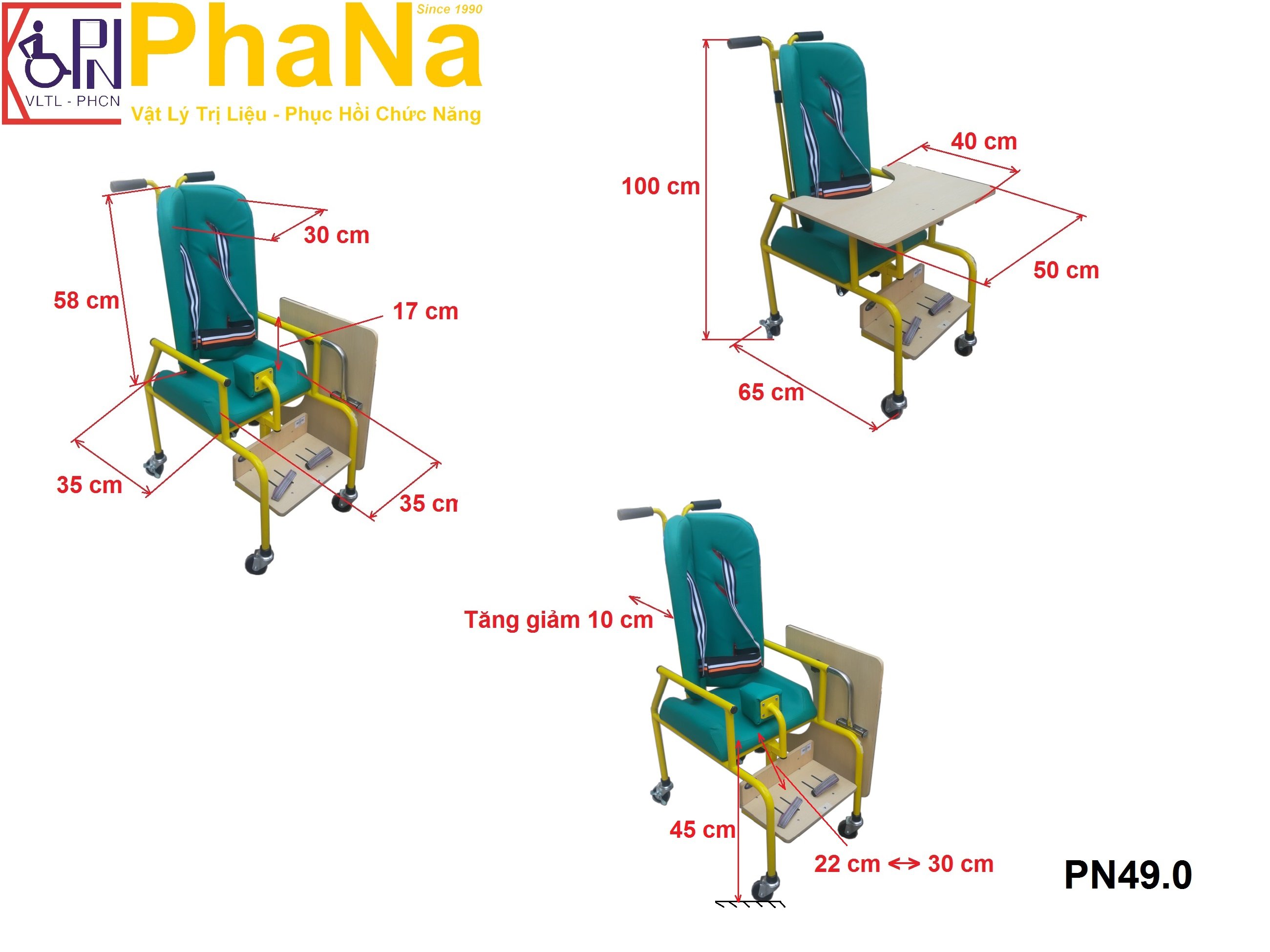 PN49.0 - Ghế ngồi trẻ bại não tam giác