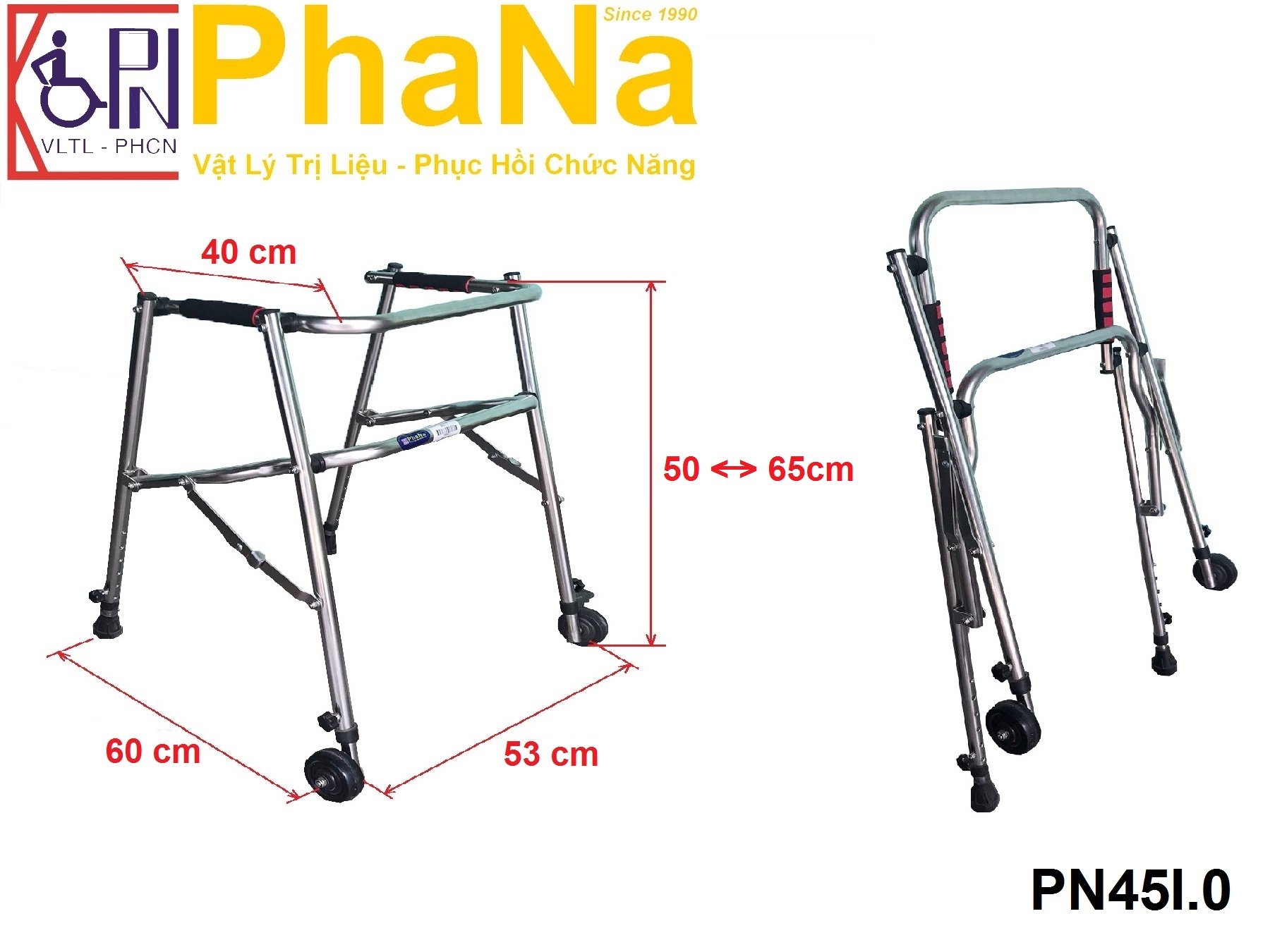 PN45I.0 - Khung tập đi (Inox) cho trẻ khuyết tật