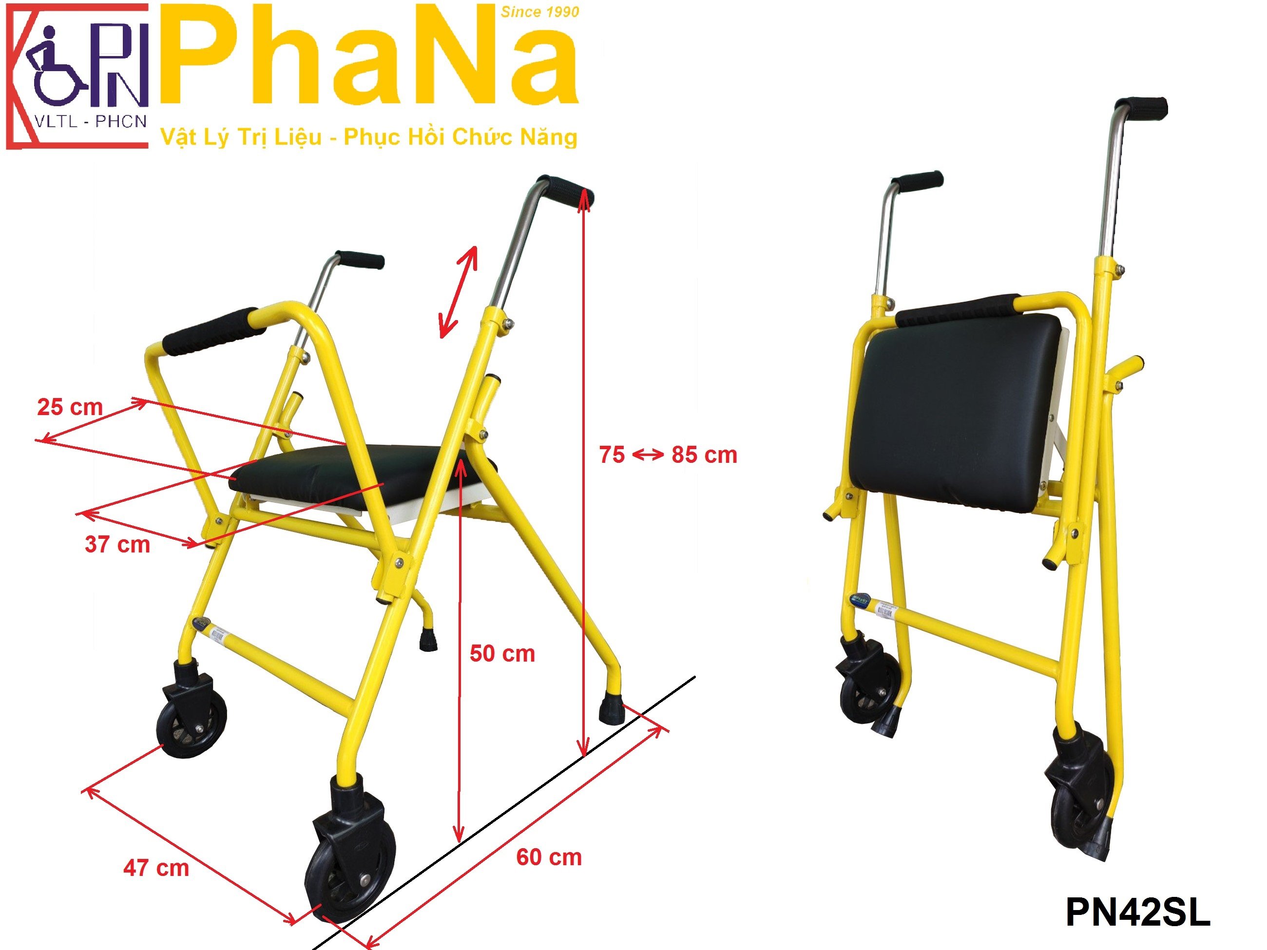 PN42SL - Khung tập đi có ngồi cho người lớn (sắt)