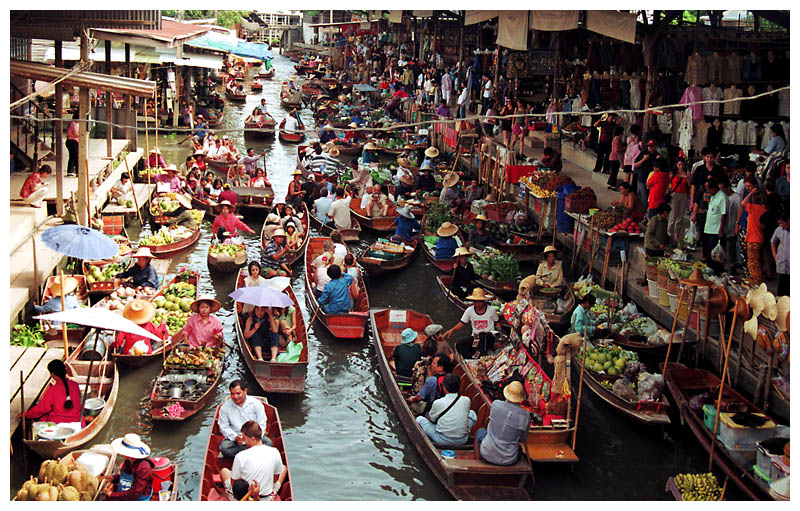 chợ nổi ở bangkok