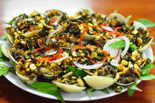 Ngao nướng mỡ hành