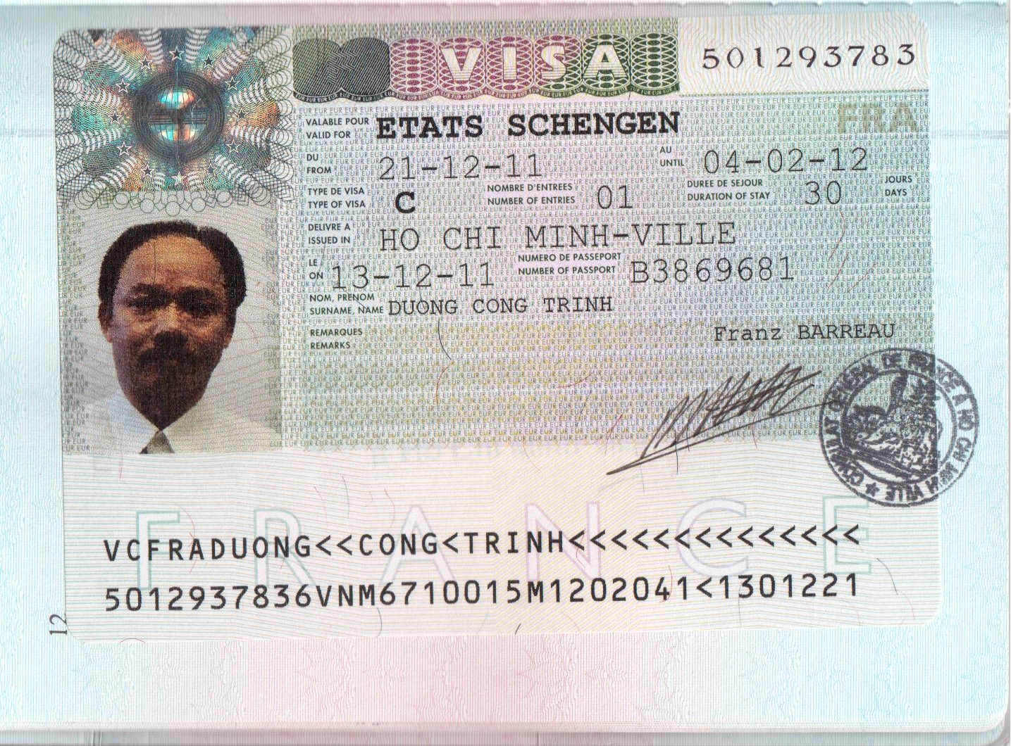 Visa mẫu 