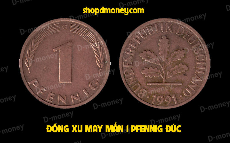 Đồng xu may mắn 1 pfennig của Đức