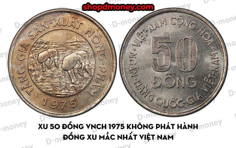 đồng xu nào mắc nhất việt nam 50 đồng vnch 1975