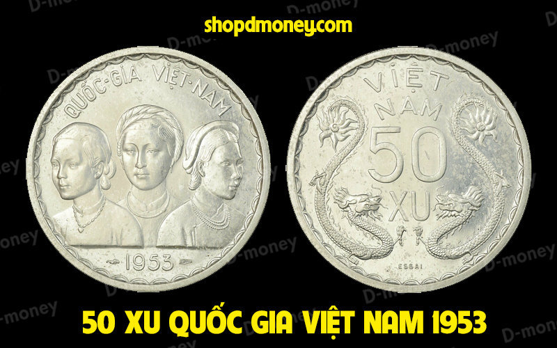 xu Quốc Gia Việt Nam Cộng Hòa 50 xu 1953