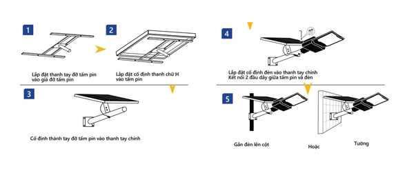 Hướng dẫn lắp đặt đèn đường năng lượng mặt trời Rạng Đông