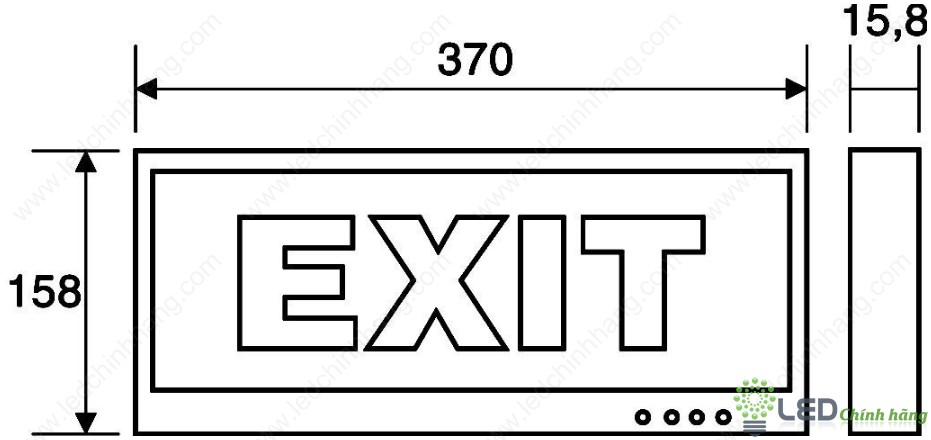 Kích thước đèn EXIT thoát hiểm âm tường Paragon PEXA13SW