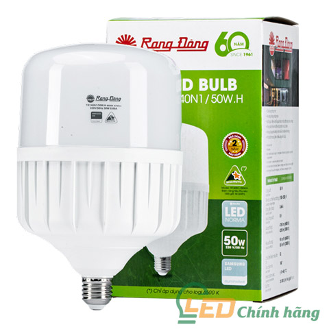 Bóng đèn LED bulb trụ 50W Rạng Đông TR140N1/50W