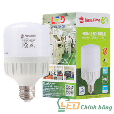 Bóng Đèn LED Bulb Trụ 20W Rạng Đông TR80N1/20W Giá Rẻ