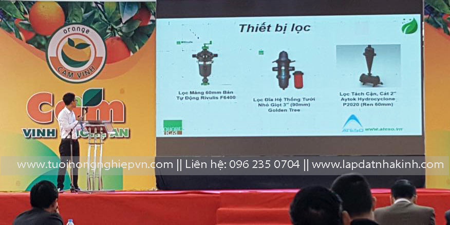 Thiết bị hệ thống lọc tưới nhỏ giọt hội chơ cam