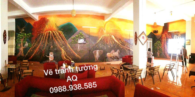 Có nên vẽ tranh tường quán café thay cho sơn thường? 4