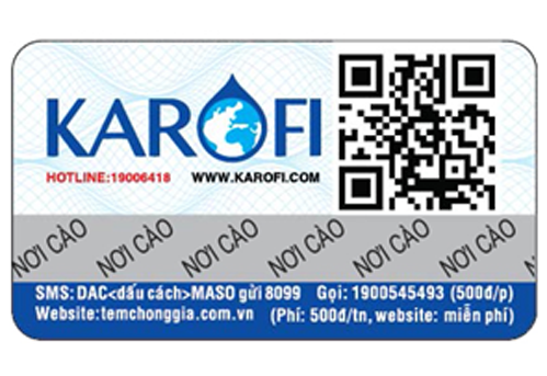 Kết quả hình ảnh cho tem chống hàng giả karofi