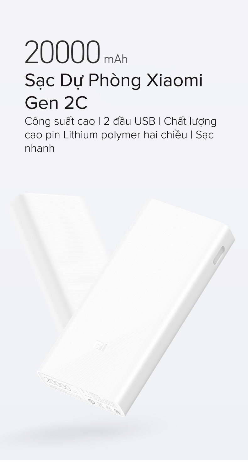 Pin Sạc Dự Phòng Xiaomi 20000 mAh Gen 2C