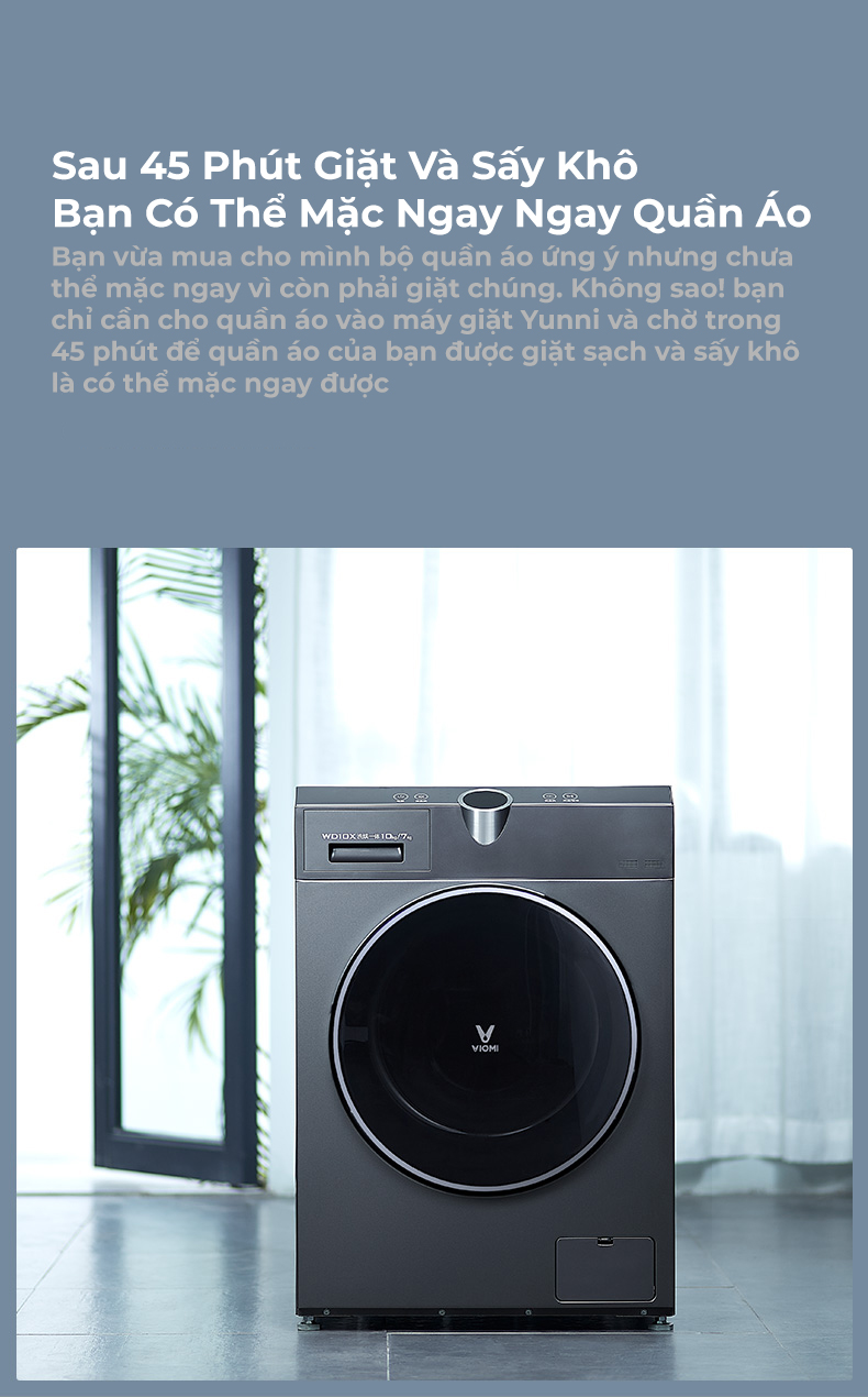 Máy Giặt Kết Hợp Sấy Khô 10KG Xiaomi Viomi Yunmi
