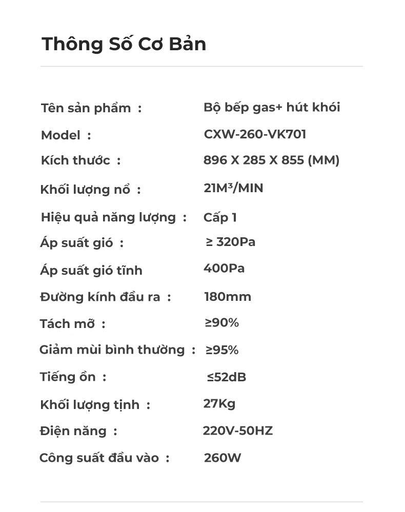 Bếp Gas+Hút Khói Xiaomi Viomi Yunmi