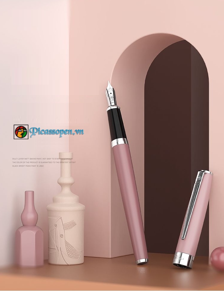 Bút máy cao cấp Picasso 717 thân bút màu hồng