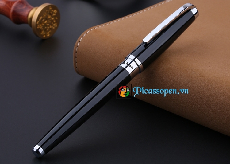 Bút cao cấp Picasso 918 đen cài bạc