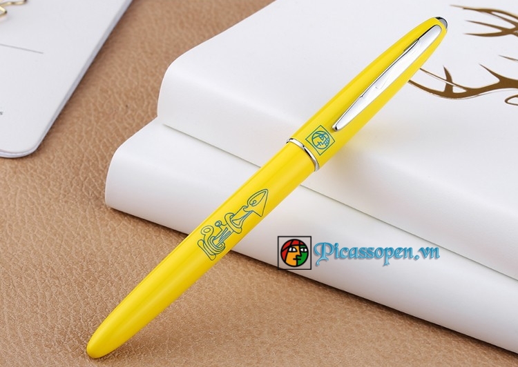 Bút dạ bi Picasso 606 thân bút màu vàng chanh