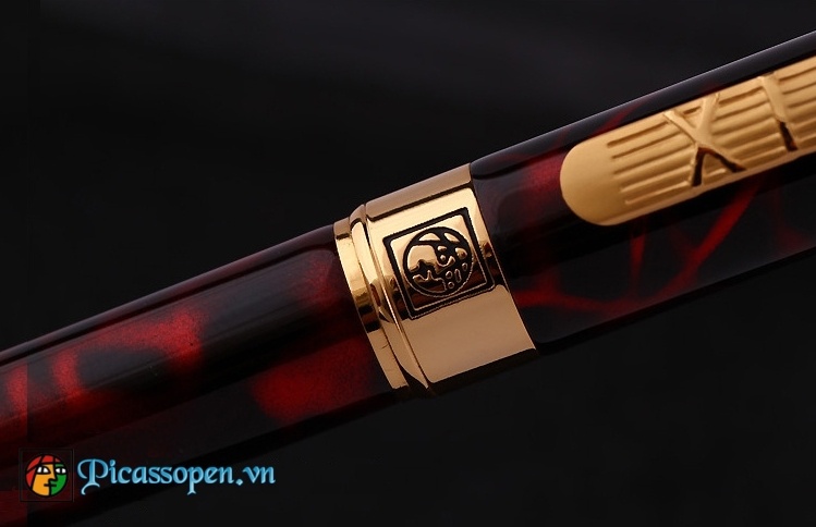 Thiết kế bút dạ bi cao cấp Picasso PS-902 màu đỏ đun