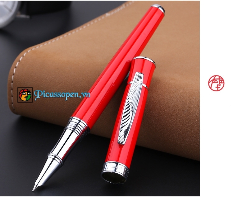 Bút máy Picasso 607 màu đỏ, cỡ ngòi nhỏ 0.38mm