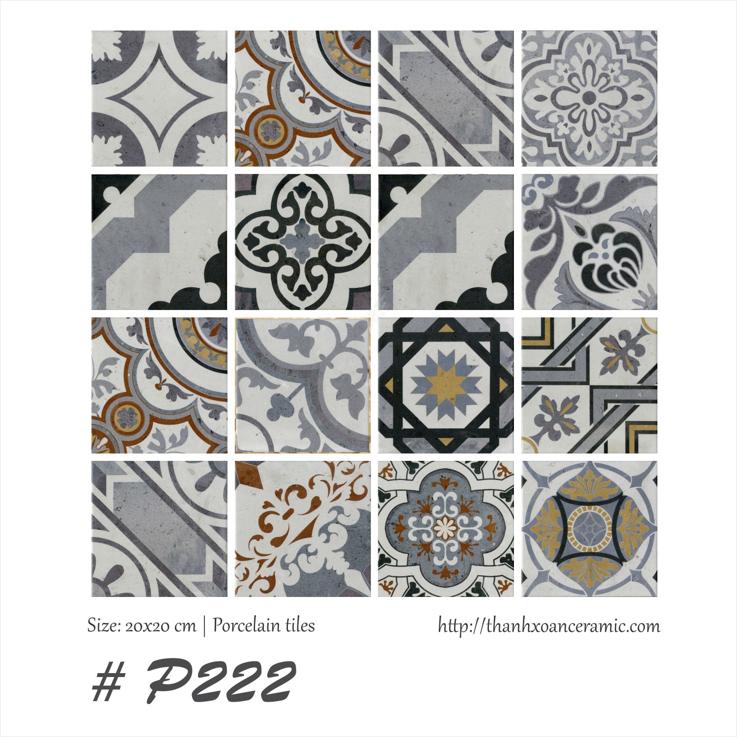 GẠCH BÔNG 20x20: P222 GẠCH BÔNG 20x20: P222